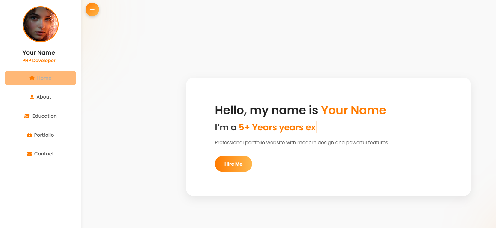 Theme Gmet3 V4 – Clean Sidebar Portfolio